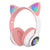 P47M Wireless Headphone Flash Light Cute Cat Bluetooth with Mic Control LED Stereo Music Helmet Phone Bluetooth