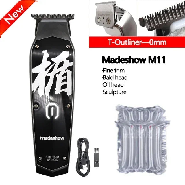Madeshow M10/M11 Professional Hair Clipper – Titanium Ceramic Blade, 7000RPM Salon Trimmer