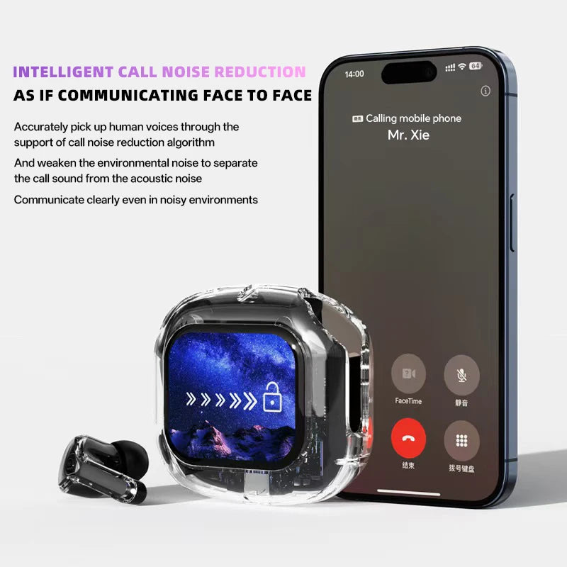 Translation Headphones with Multifunction Touch Screen Smart Wireless Bluetooth HiFi Audio Quality Business