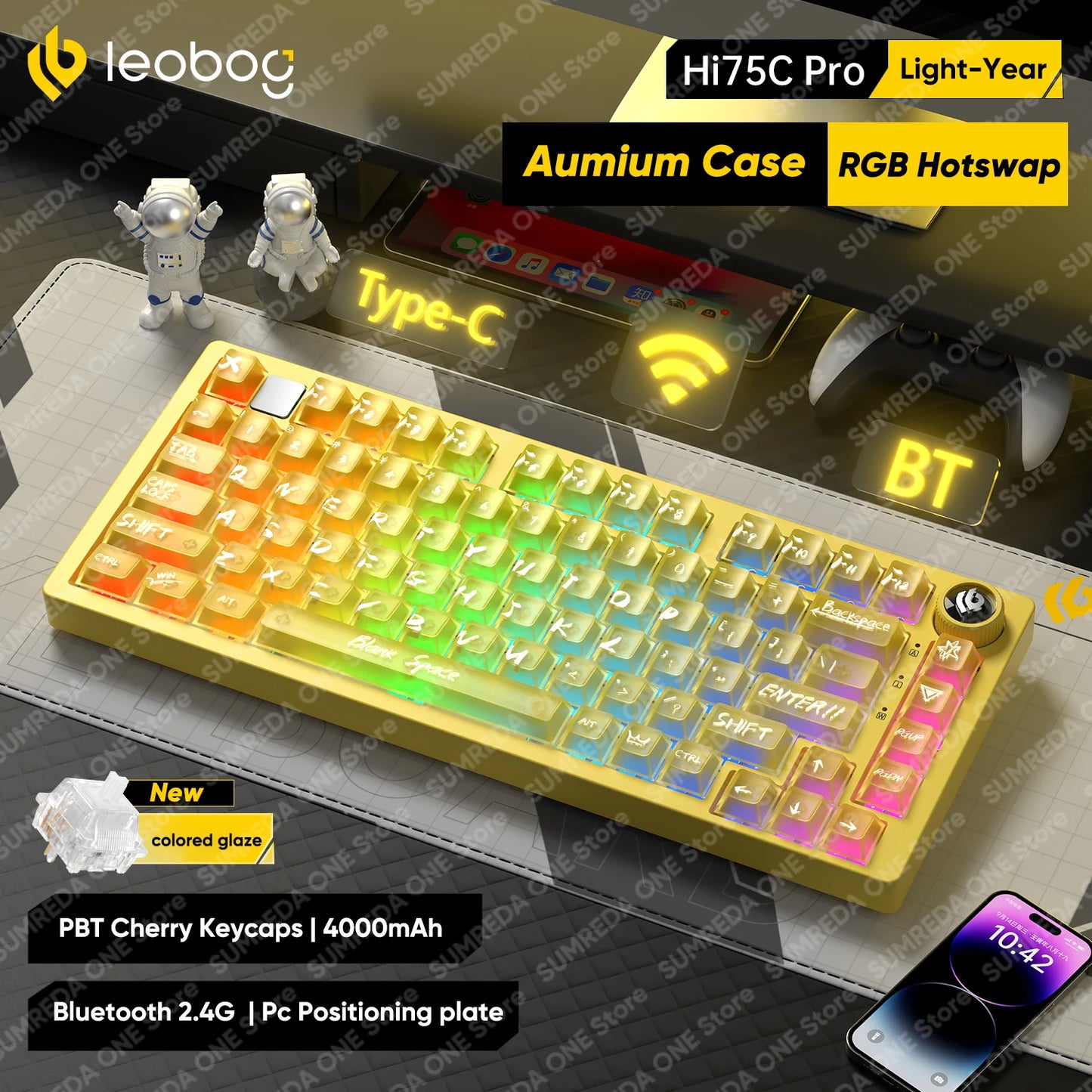 Leobog Hi75C Pro Wireless Mechanical Keyboard – 75% Layout, RGB, BT & 2.4G Wired