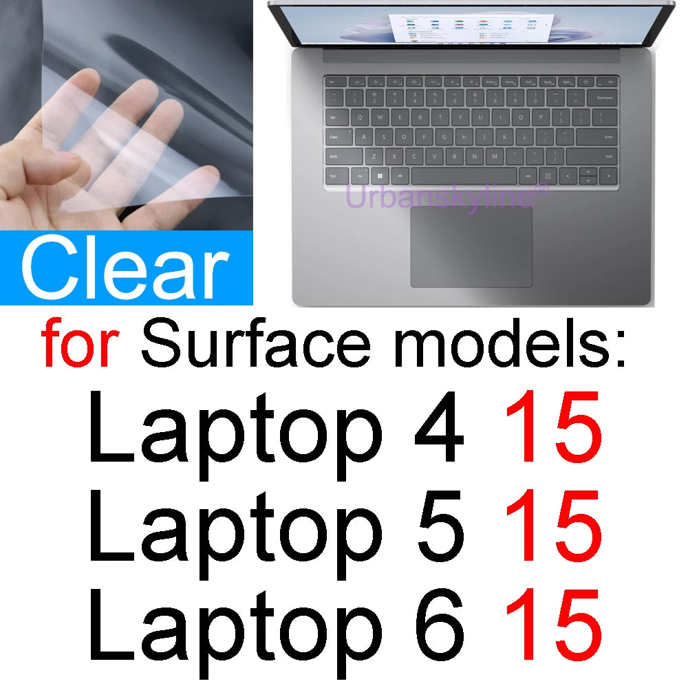 Screen Protector for Surface Pro 10 9 8 7 6 5 4 3 2 X for Microsoft Laptop 7 GO 3 Book 3 2 1 RT Film Clear Studio HD Skin Guard