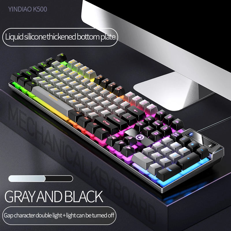 104-Key Wired Gaming Keyboard – Backlit Mechanical Feel for PC & Laptop