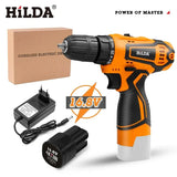 HILDA 12V 16.8V 21V  Drill Electric Screwdriver Mini Wireless Power Driver DC Lithium-Ion Battery Power Tools