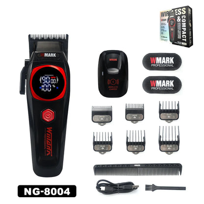 WMARK NG-8004 Hair Clipper – 2025 Brushless Motor, DLC Blade, Wireless Charging