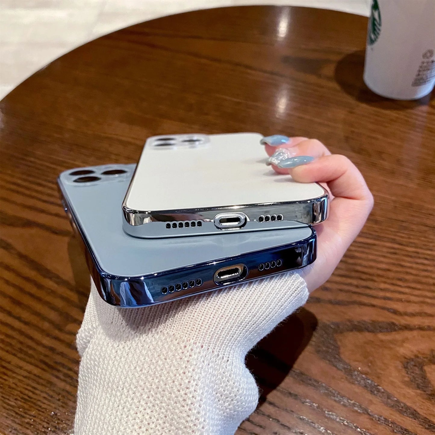 Original High Quality Plating Transparent Phone Case For IPhone 16 15 14 13 12 11 Pro Max Plus Lens Film Protection Back