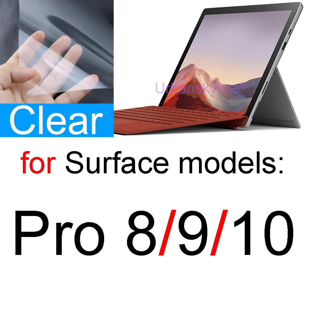 Screen Protector for Surface Pro 10 9 8 7 6 5 4 3 2 X for Microsoft Laptop 7 GO 3 Book 3 2 1 RT Film Clear Studio HD Skin Guard