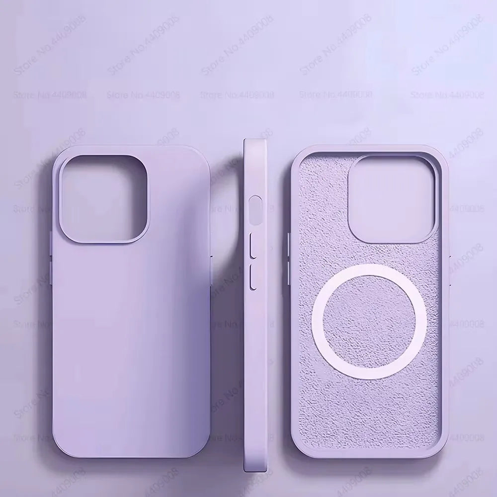 For Apple iPhone 16 15 14 13 Pro Max Plus For Magsafe Luxury Magnetic Liquid Silicone Case Shockproof Wireless Charge Soft