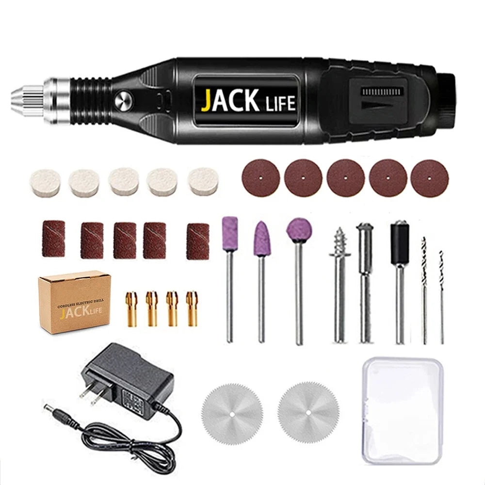JANGKLIFE Electric Mini Drill & Die Grinder – 110V/220V Engraver & Polisher with Rotary Tool Set Kit for 3000/4000