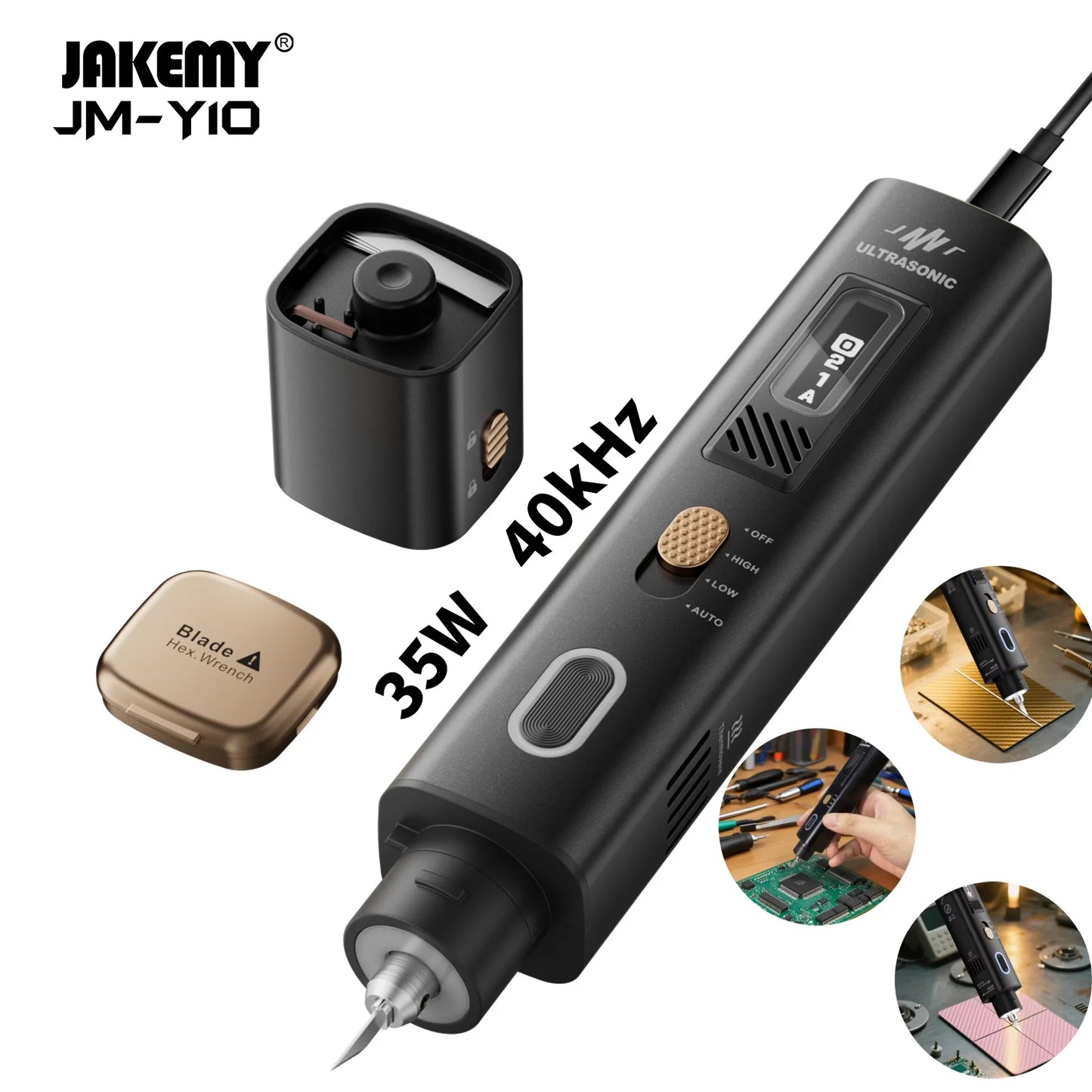 JAKEMY 40kHz Ultrasonic Cutter – Handheld Multifunctional Craft Tool for 3D Prints, PVC, Leather & Wood