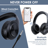 Siindoo JH-ANC923 Active Noise Cancelling Wireless Foldable Over-Bluetooth Headphones With Mic HiFi Stereo Deep Bass