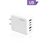 PD 5 Port USB Charger Fast Charging QC3.0 USB C Type C Mobile Phone  For iPhone Huawei Samsung Xiaomi ipad Quick