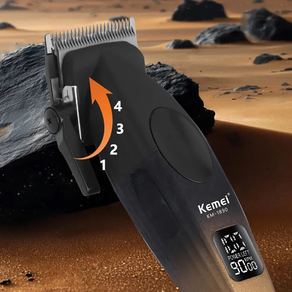 Kemei Professional Barber Clipper – Cordless, Metal Body, 9000RPM