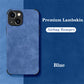 Luxury Shockproof Matte Lambskin Leather Case for iPhone 16 15 14 13 12 11 Pro X XR XS Max 7 8 Plus Soft Fabric Vintage Cover