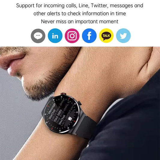 2025 NFC Bluetooth Call Smart Watch Men Full Screen GPS Sports Bracelet Waterproof ECG Health Monitor for IOS Android