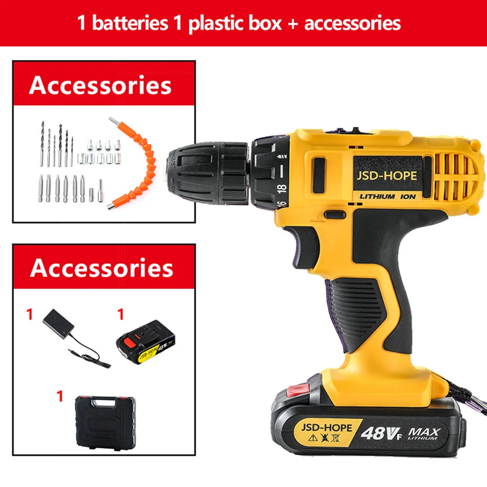 Electric Hammer Drill – Rechargeable Lithium Battery Hand Drill