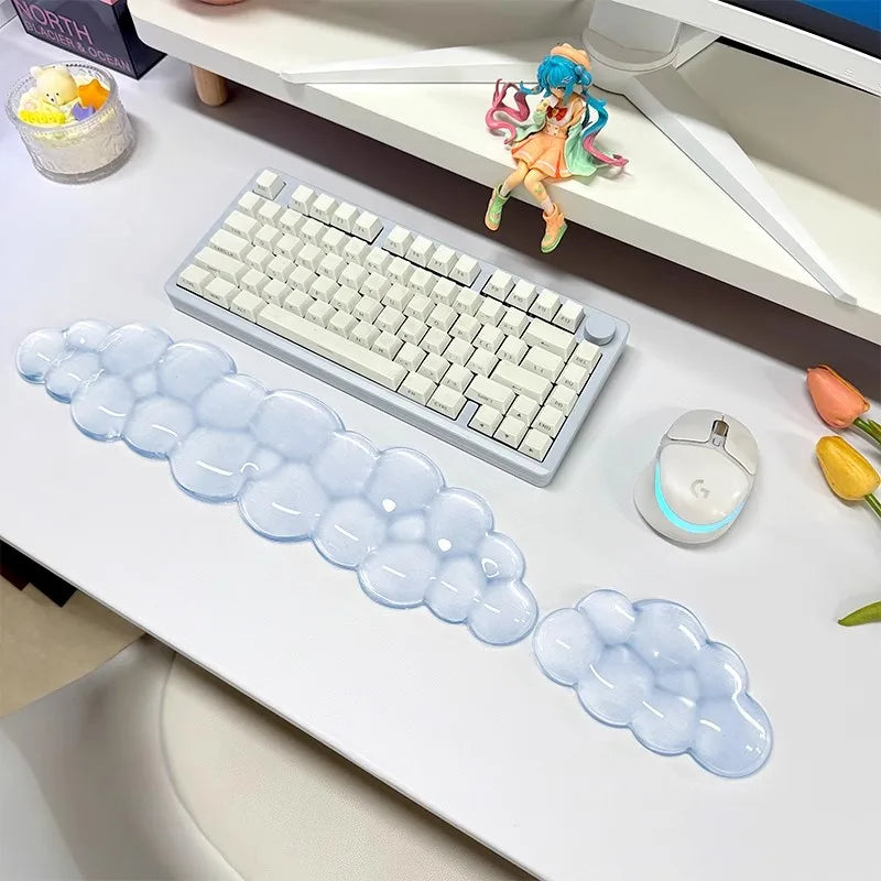 Mouse Pad Wrist Non-slip Silicone Transparent Wrist Rest Support Mat Memory Wrist Mouse Pad Computer Laptop Keyboard Mat