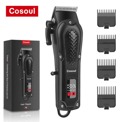Cosoul Electric Hair Clipper – Adjustable Length, LED Display, Type-C Charging