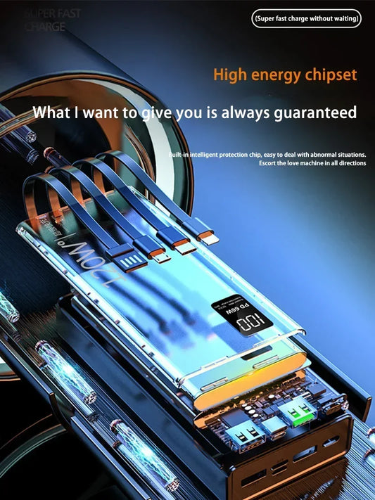 Xiaomi 120W 100000mAh Large Capacity Power Bank 4 in 1 Fast Charge Thin Portable Battery Charger For iPhone Samsung