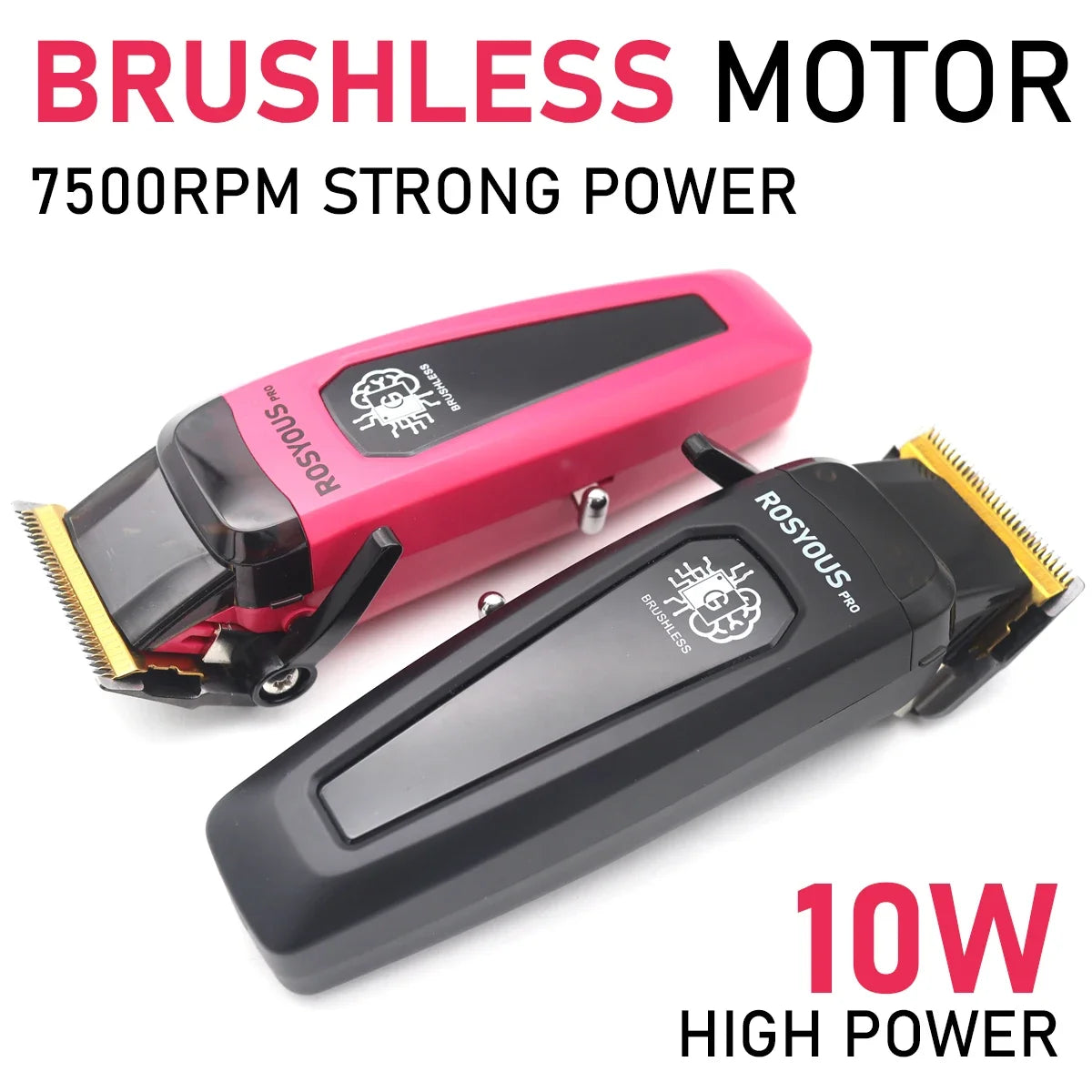 Professional Hair Clipper 106 – Brushless Motor, DLC Blade, LED Display, Base Charger