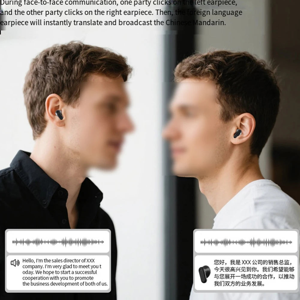 For NE20 AI Touch Screen Translator Earbuds Wireless Real Time Translators Business High Fidelity Waterproof