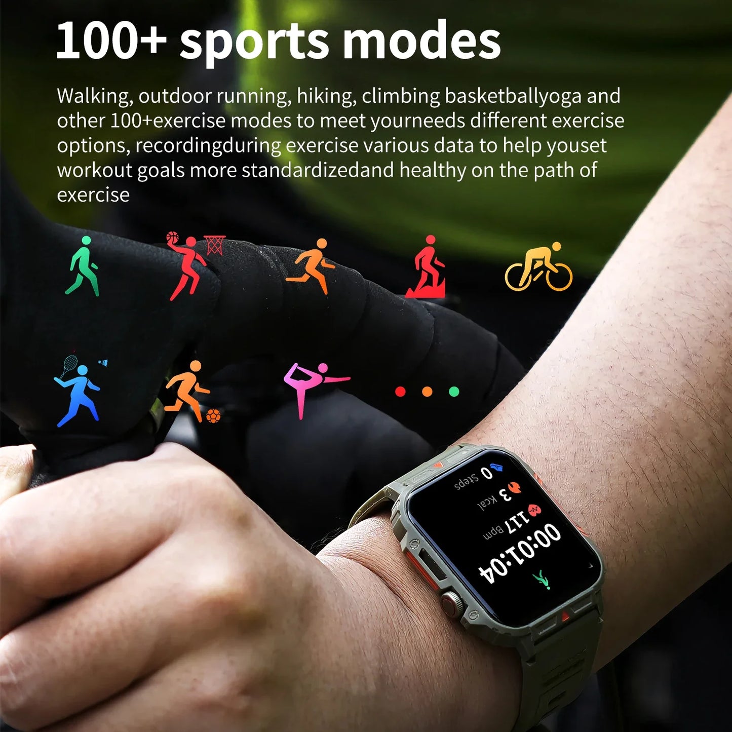 Military Men Smart Watch Health Monitor Bluetooth Call Fitness IP68 Waterproof Sports for Women Xiaomi 2025