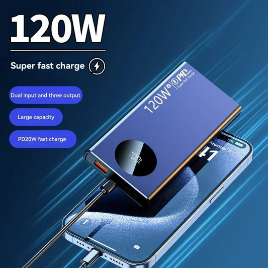 Xiaomi 120W 500000mAh High Capacity Power Bank Fast Charging Portable Battery Charger For iPhone Huawei Samsung