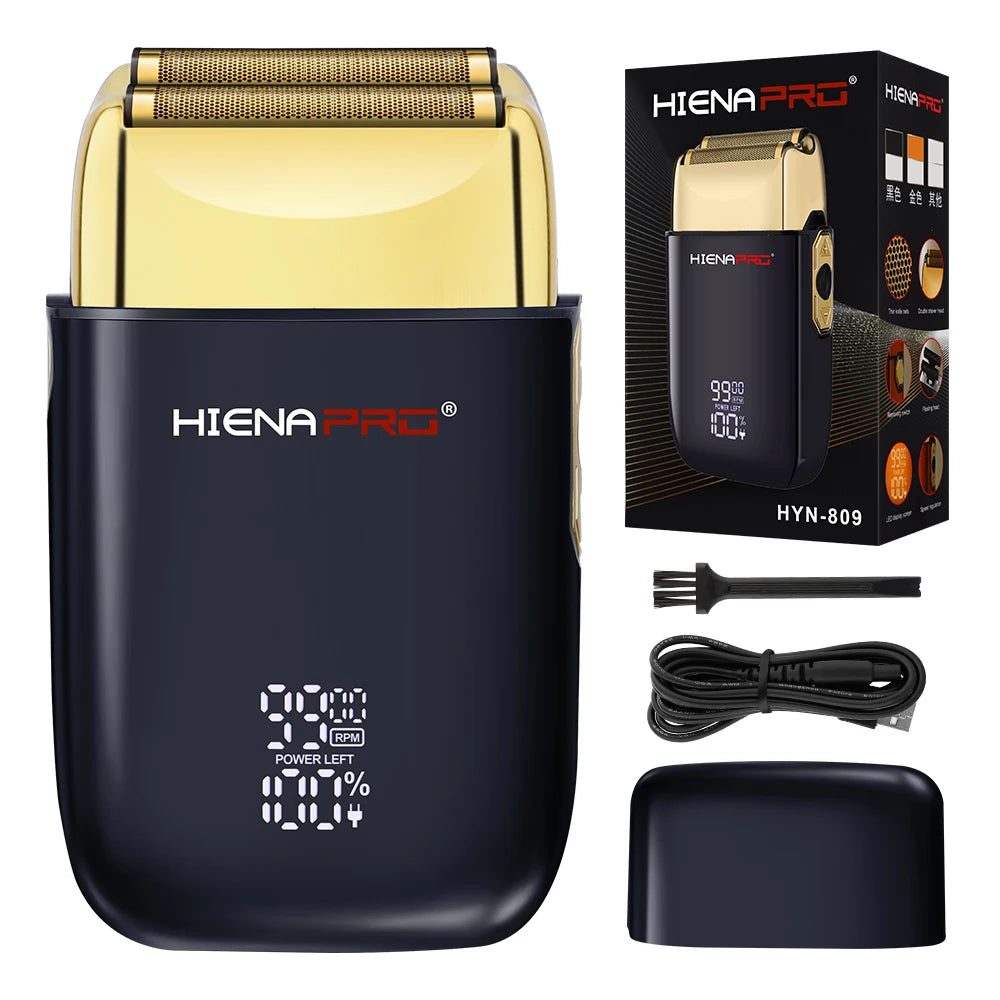 HIENA Professional Electric Shaver for Men – Rechargeable Hair Clipper with Metal Housing