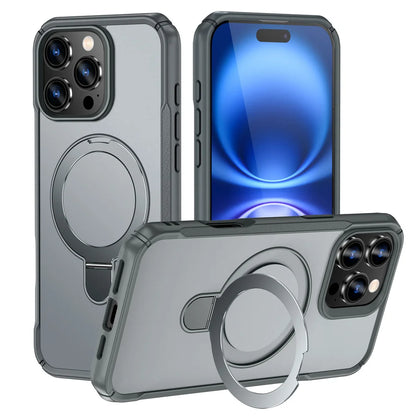 For Magsafe Wireless Charge Fold Magnetic Stand Phone Case For iPhone 15 16 17 Pro Max 16E 14 13 12 11 Anti-slip Bumper