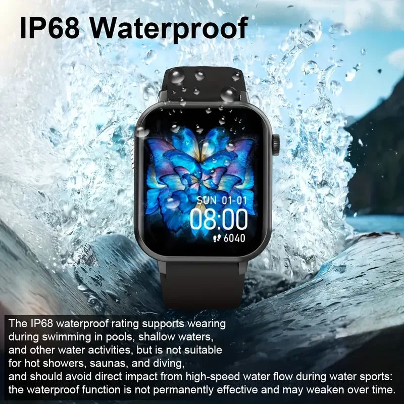 KESHUYOU 2025 New Smart Watch Bluetooth Talk Heart Rate Monitor Sports Health IP68 Waterproof