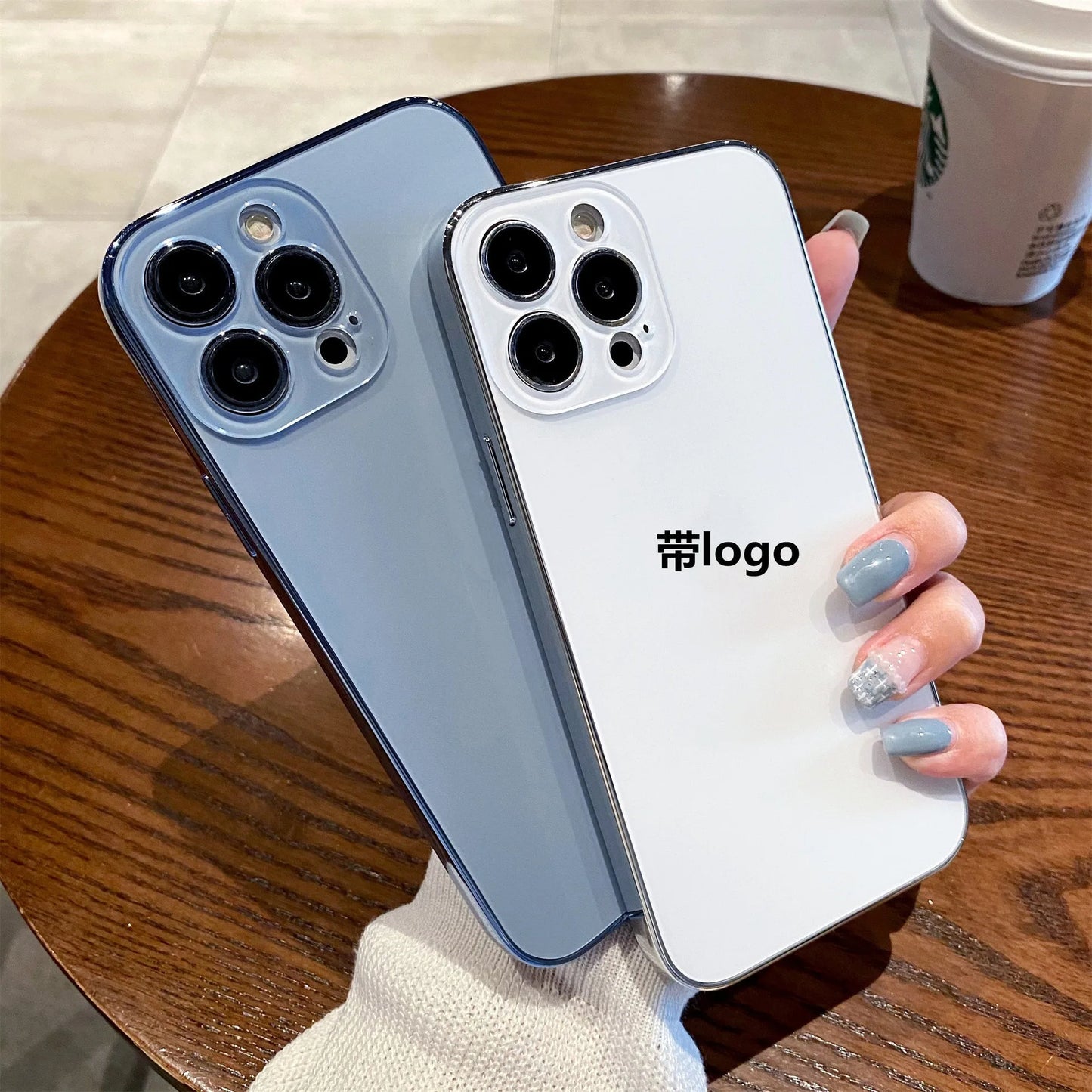 Original High Quality Plating Transparent Phone Case For IPhone 16 15 14 13 12 11 Pro Max Plus Lens Film Protection Back