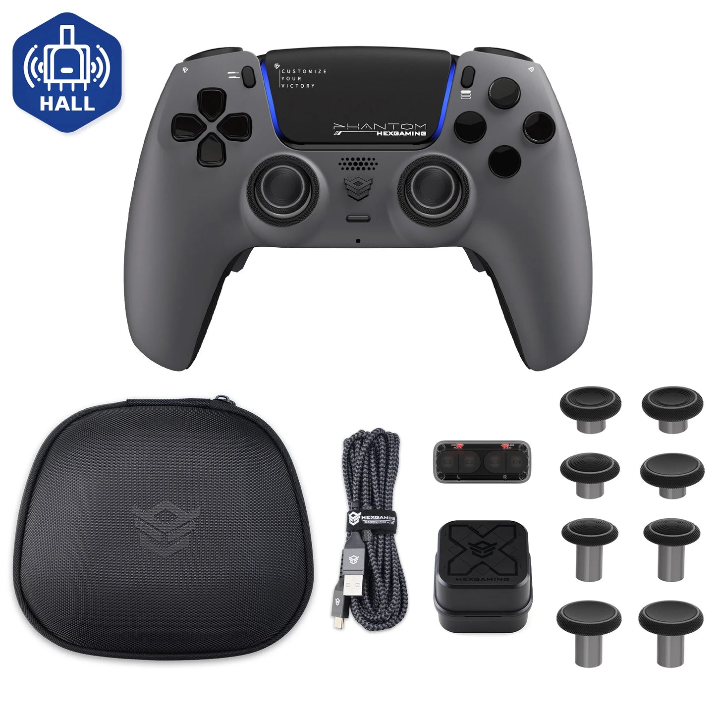 HEXGMING PHANTOM Wireless Bluetooth Hall Joystick Controller for PS5, PC & Steam