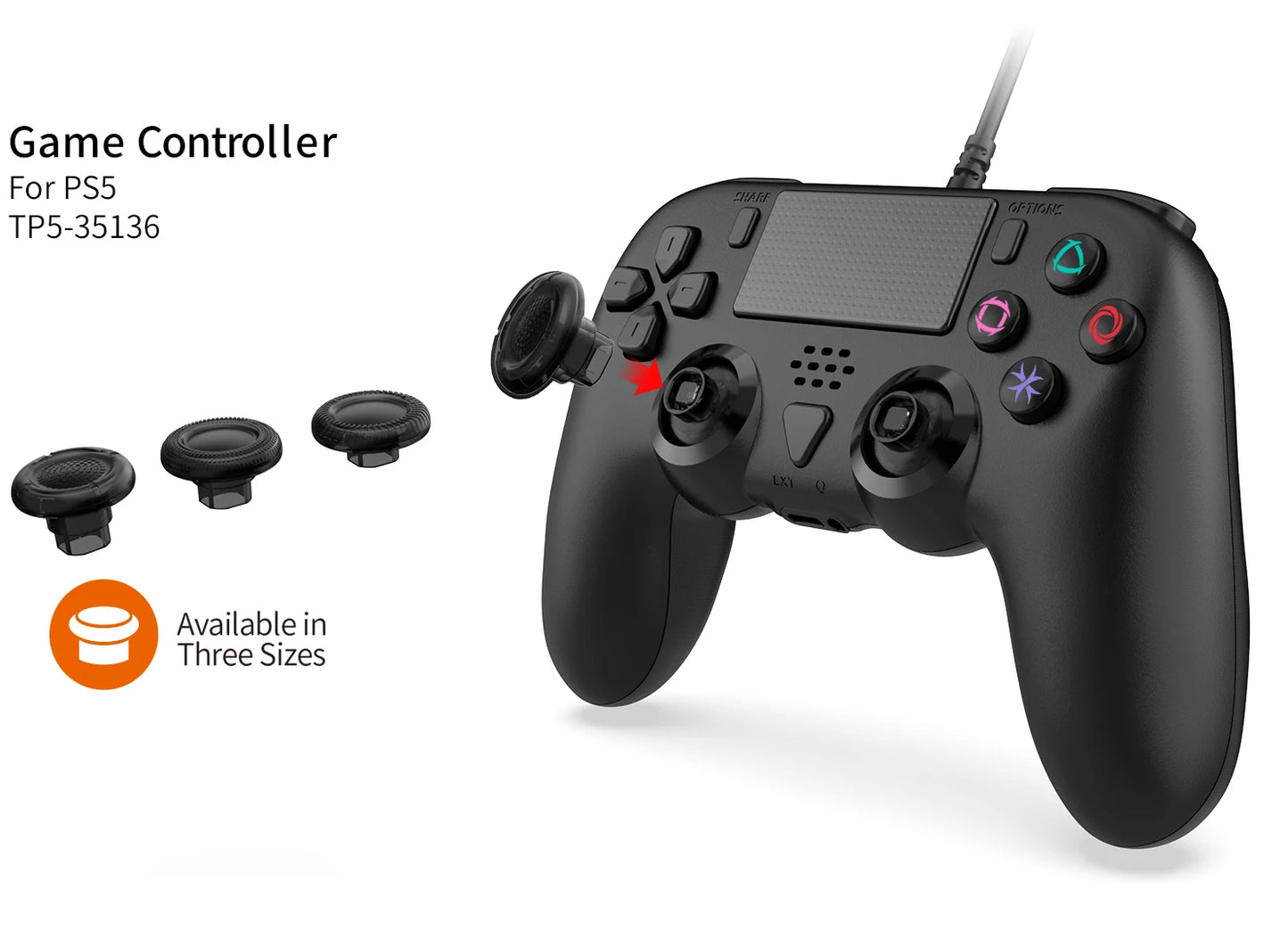 DOBE 3M Wired Gamepad for PS5/PS5 Slim – Programmable Buttons & Dual Motor Vibration