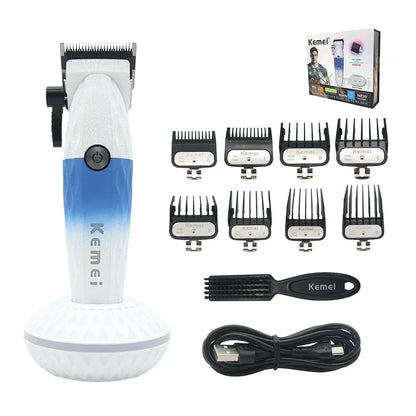 Kemei Professional Hair Clipper – DLC Blade, Cordless, 8800RPM Motor