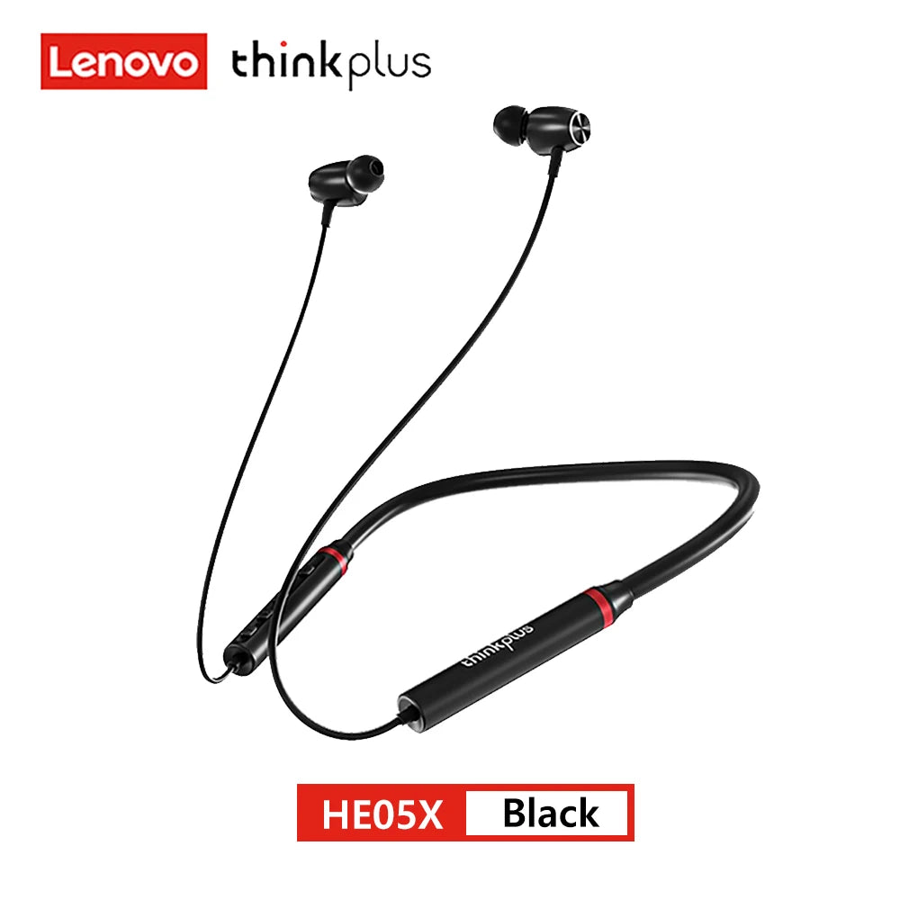 100% Original Lenovo HE05X Bluetooth 5.0 Earphones Waterproof Wireless HIFI Sound Magnetic Neckband X8H Sports