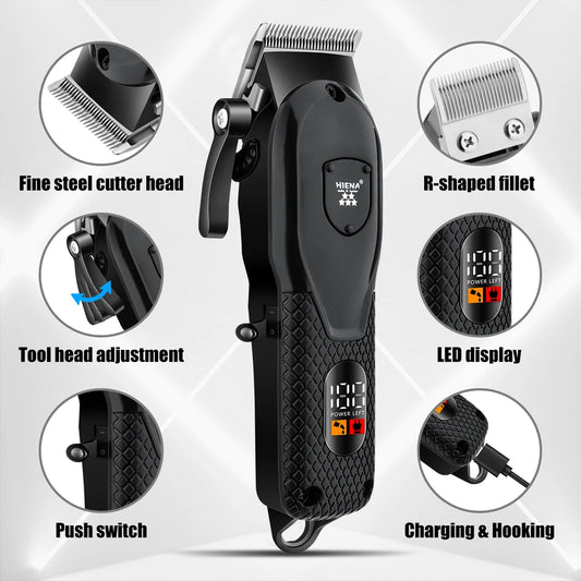 HIENA Professional Hair Clipper – Electric Trimmer & Shaver for Men