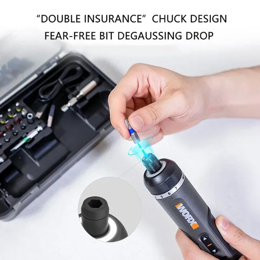 Electrical Screwdriver Set Worx 4V WX242 Smart Cordless Electric Screwdrivers USB Rechargeable Handle 30 Bit Sets Tools