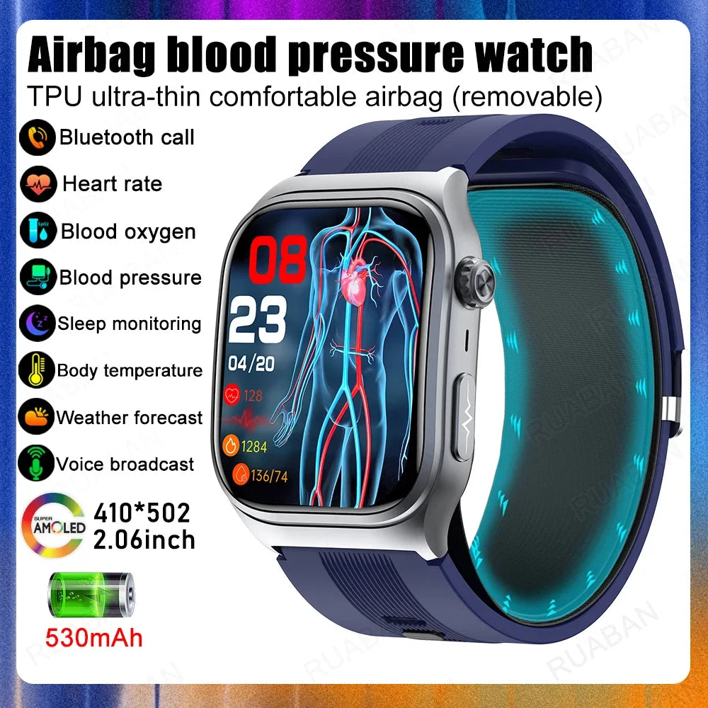 For huawei Smart Watch Men Air Pump Airbag 2025 New Ture Accurate Measure Blood Pressure health Waterproof Fitness Sport