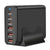 120W GAN Multi USB Fast Charging Station 6 Port Hub Type C Charger PD Smart For iPhone Samsung Xiaom