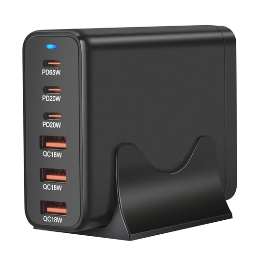 120W GAN Multi USB Fast Charging Station 6 Port Hub Type C Charger PD Smart For iPhone Samsung Xiaom