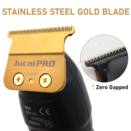 JUCAI Pro Wireless Hair Clipper – 7200RPM Ultra-Thin 0 Tooth Pitch Professional Trimmer