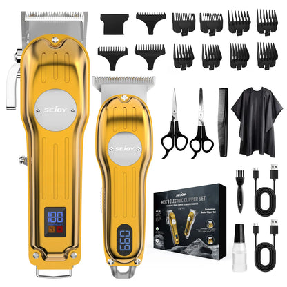 Sejoy Professional Hair Clipper Combo Kit – Rechargeable Cordless Hair Trimmer for Men