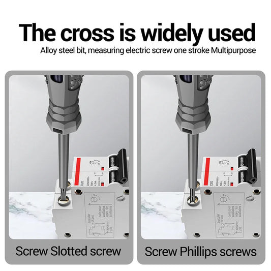 2pcs Word/Cross electrician screwdriver 12-220V Voltage Tester Pen AC/DC Induction Insulated