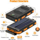 Solar Power Bank 80000mAh Portable Charger External Battery Charger Strong Light LDE Light For All Smartphones