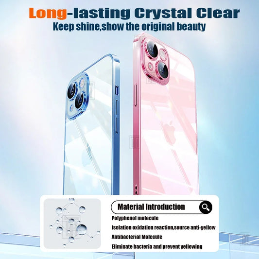 Official 17 Air Series Original Color Phone Case for iPhone 16 15 14 13 12 11 Pro Max Plus Transparent Simplicity TPU Soft