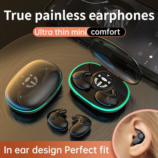 SK MD558 Invisible Earbuds Sleep 5.3 Wireless Bluetooth xUltra-Thin Noise Reduction Stereo Waterproof