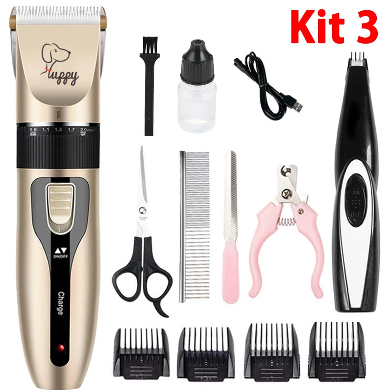 Electric Pet Clipper Grooming Kit – Rechargeable Dog & Cat Hair Trimmer Set