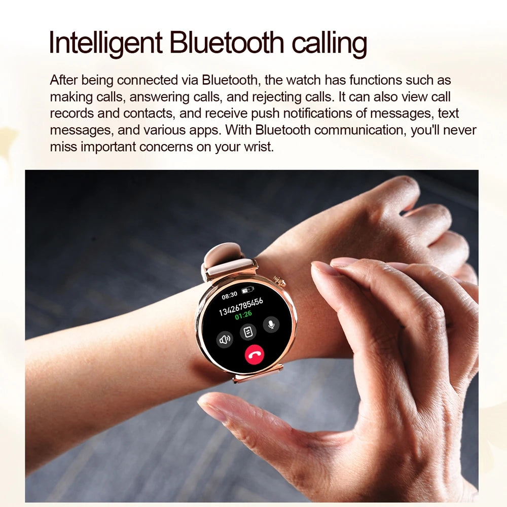 2025 New GPS Tracking Smartwatch Women AMOLED HD Screen Heart Rate Bluetooth Call IP68 Waterproof IOS
