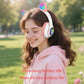 P47M Wireless Headphone Flash Light Cute Cat Bluetooth with Mic Control LED Stereo Music Helmet Phone Bluetooth