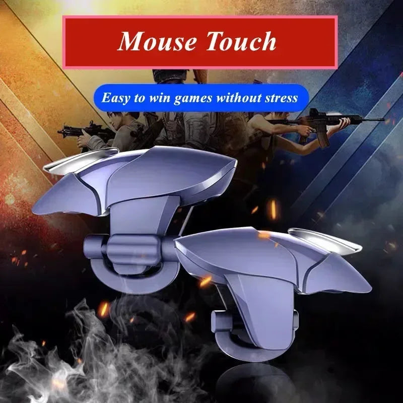 2Pcs Mobile Game Triggers – 4-Finger L1R1 Aim & Shoot Buttons for PUBG, iPhone & Android