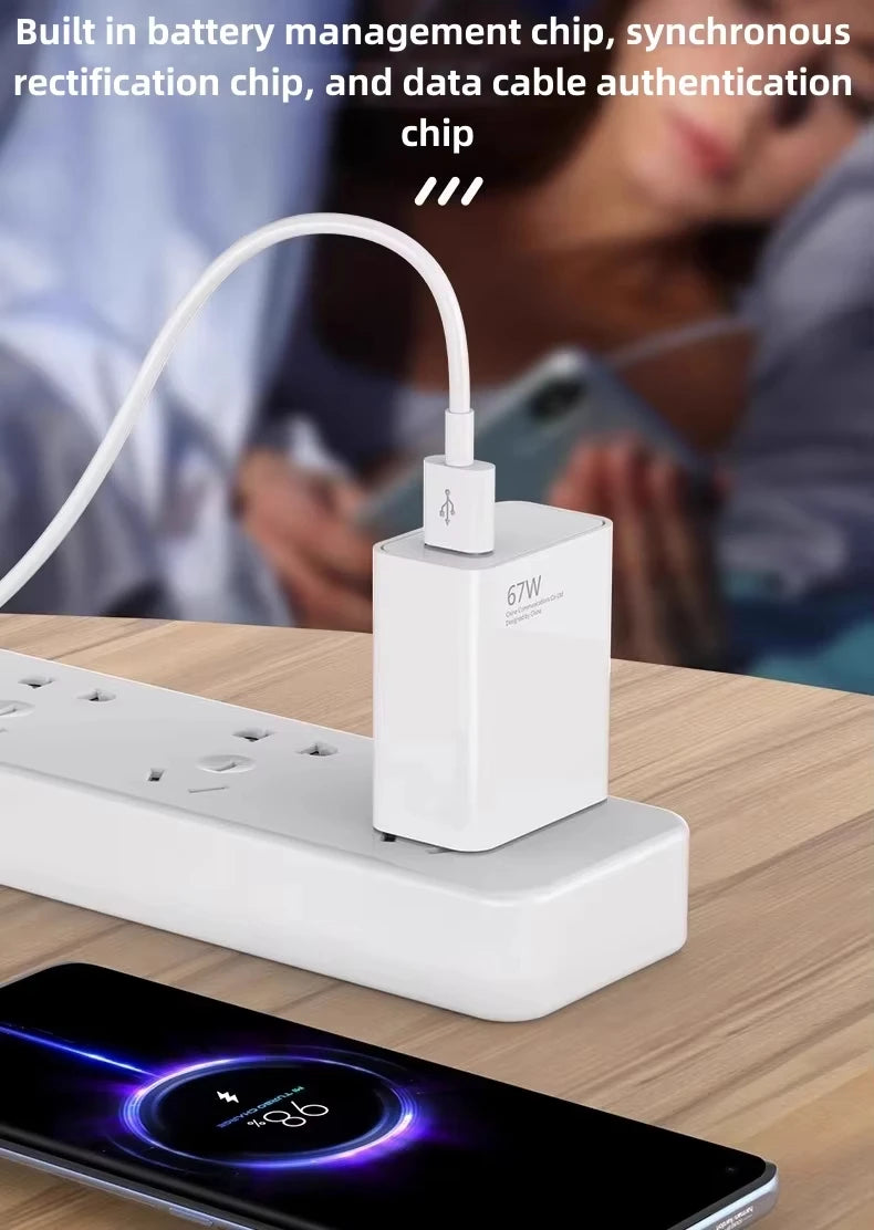 Xiaomi 67W USB Fast Charger for Xiaomi 14 13 12 11 10 Ultra Redmi Note 12T 13 Pro Turbo Quick Type C USB Cable